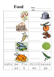 English worksheet: Label the food 2