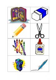 School objects memory game - ESL worksheet by sandrarenatad