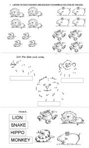 English Worksheet: Lets go to the zoo!