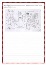 English worksheet: My room