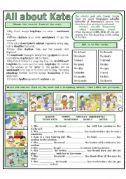 ALL ABOUT KATE - ESL worksheet by domnitza