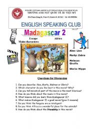 English Worksheet: Madagascar movie 2