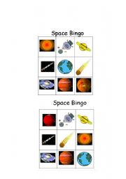 English Worksheet: Space Bingo