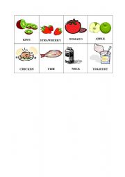 English worksheet: food 1 memory cards