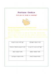 English Worksheet: Fortune Cookie: Conjunctions and Transitions