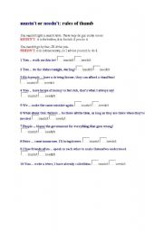 English Worksheet: Mustnt Neednt