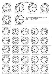 What is the time? - ESL worksheet by hznylmz