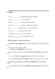 English worksheet: will / going to