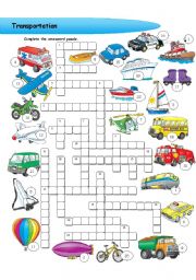 Transportation - crossword puzzle