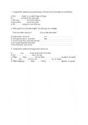 English Worksheet: tenses