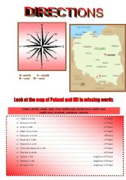 MAP OF POLAND - directions