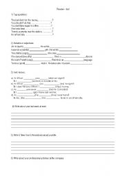English worksheet: Review for beginners