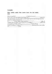 English worksheet: Complete using words