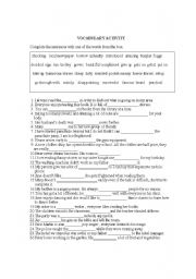 English Worksheet: vocabulary activity