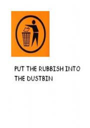 English worksheet: Put the rubbish into the dustbin