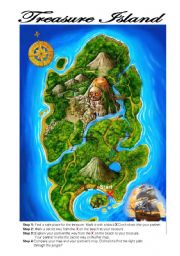 English Worksheet: Treasure Island - Tell the way