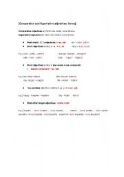 English worksheet: Comparitives and Superatives Forms