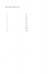 English worksheet: matching numbers
