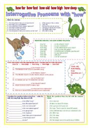 English Worksheet: How tall, how high, how deep, how far..... - Interrogative Pronouns with 