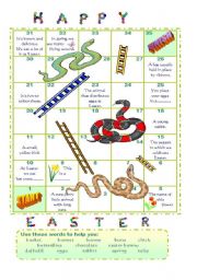 English Worksheet: Easter snakes and ladders (2)