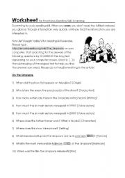 English Worksheet: Simpsons