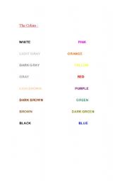 English worksheet: THE COLORS