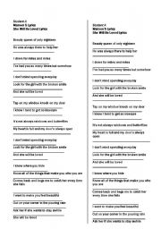 English worksheet: She will be loved Maroon5