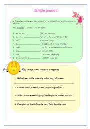 English Worksheet: Simple Present 