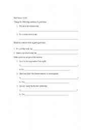 English Worksheet: Practice with was and were