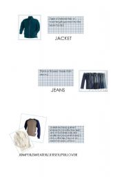 English worksheet: Clothes - General Part 2 of 3