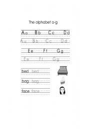 English Worksheet: Alphabet a-g