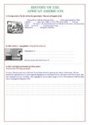 English worksheet: History of the African Americans