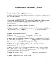English worksheet: Present Continuous Tense Text Completion Exercise