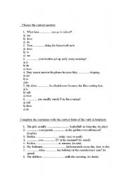 English worksheet: Exercises with present tenses