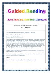 English Worksheet: COMPREHENSIVE task-based PROJECT! Guided reading & writing: HARRY POTTER series (4 pages, printer-friendly, 40 tasks)