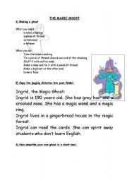 English Worksheet: The Magic Ghost (WS 1)