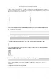 English worksheet: Goal-setting Worksheet