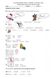 English Worksheet: 2 nd term 1st exam for 4th classes