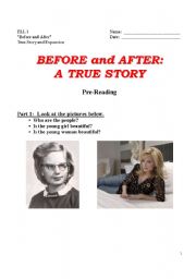 Before & After:  A True Story w/Exercises  (6 pages)