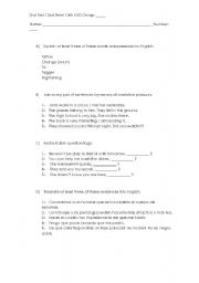 English worksheet: 4th eso Test Example