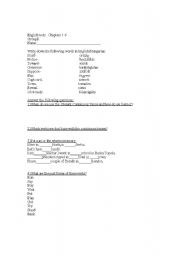 English worksheet: grammar worksheet:present continuous,past simple,prepositions