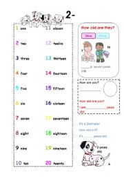 English Worksheet: Numbers for children!
