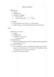 English Worksheet: Physical Descriptions- Vocab sheet
