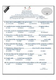 English Worksheet: test your vocabulary