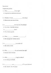 English Worksheet: tenses