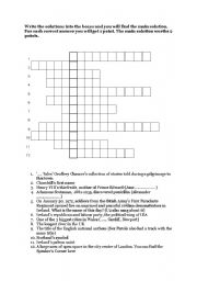 English worksheet: crossword / British history and culture