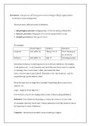English worksheet: derivation 