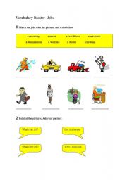 English worksheet: Vocabulary Booster Jobs