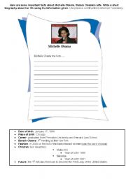 English Worksheet: The Passive_Biography of Michelle Obama