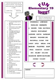 English Worksheet: Fun Sheet Elementary 19
